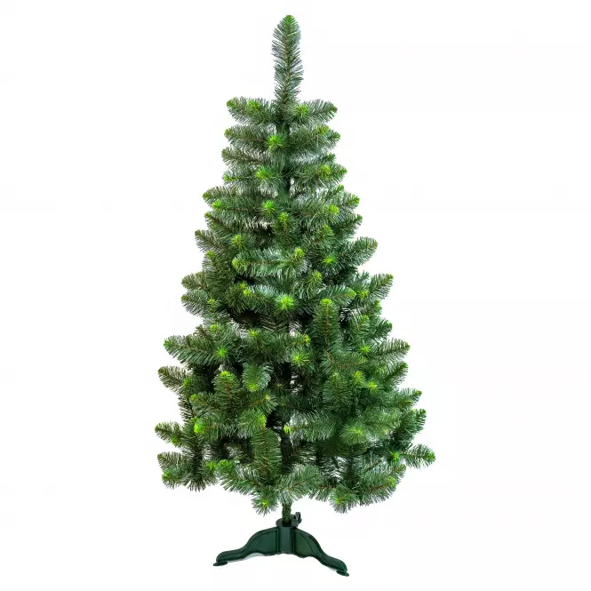 Karácsonyfa, műfenyő, zöld szélű 220 cm.,4