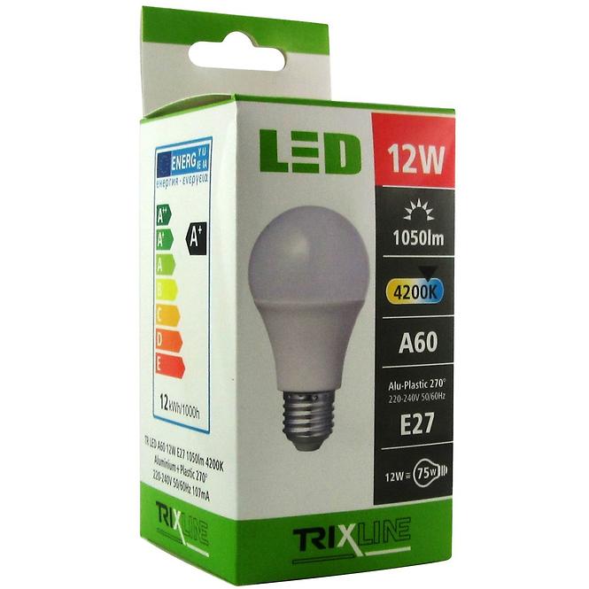 Izzó LED BC TR Trixline A60 12W E27 4200K