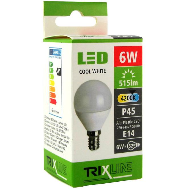 Izzó LED BC TR Trixline G45 6W E14 4200K