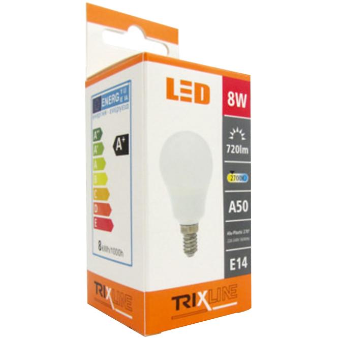 Izzó LED BC TR Trixline A50 8W E14 2700K