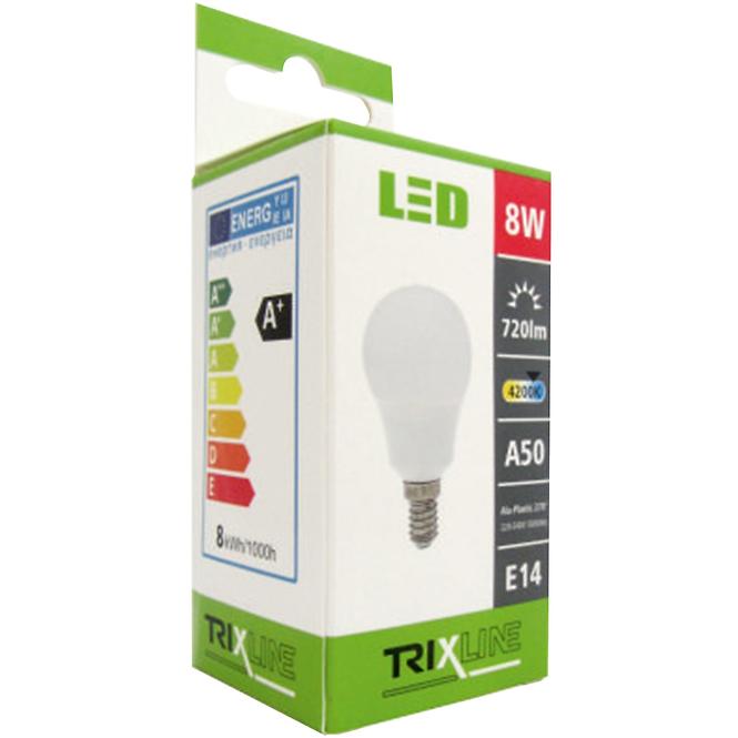 Izzó LED BC TR Trixline A50 8W E14 4200K