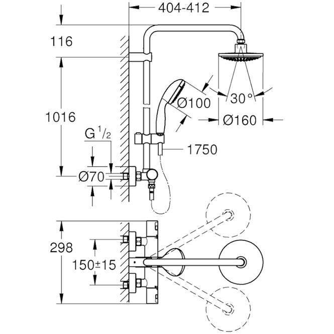 60GS 27960000 VITALIO START ZUHANYRENDSZER TERMIKUS KEVERŐVEL