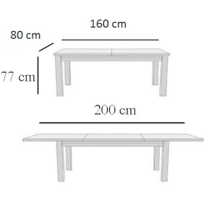 Étkezőasztal ST28 160x80+40 tölgy lefkas AA