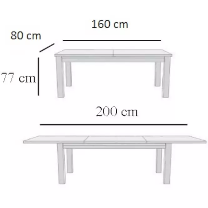 Étkezőasztal ST28 160x80+40 tölgy lefkas AA,4
