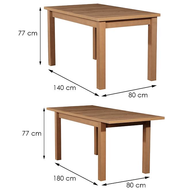 Étkezőasztal ST28 140x80+40 tölgy wotan CC