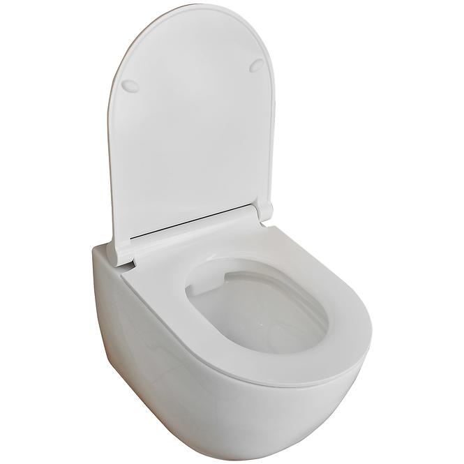 Wc csésze lassú záródású ülőkével Aleksia Rimless Soft Close fali