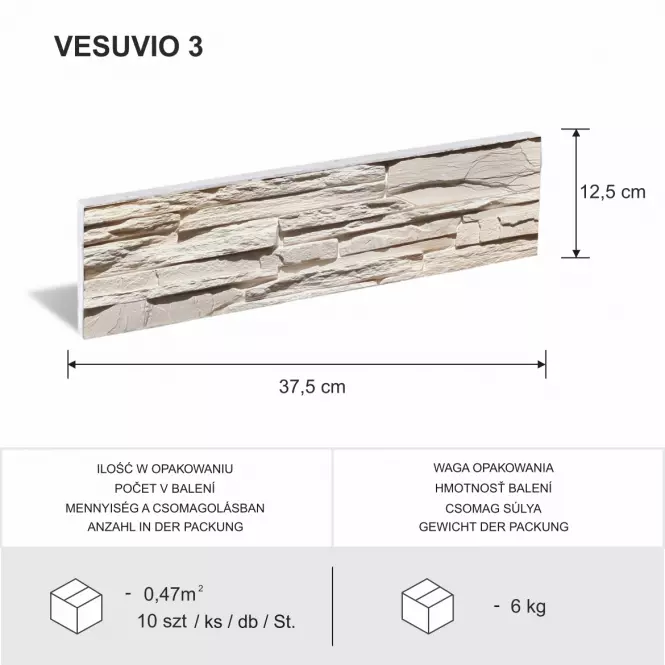 Csempe dekoratív Vesuvio 3 csomag=0,47m2