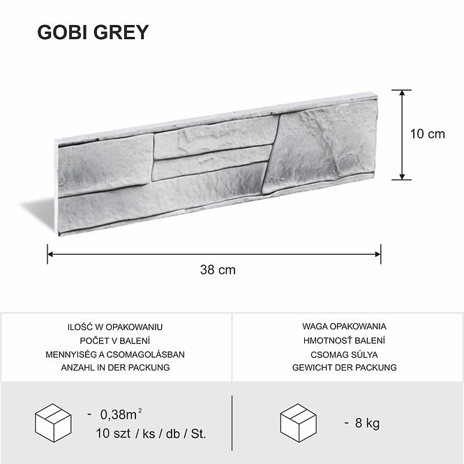 Csempe dekoratív Gobi 1 Gray csomag=0,38m2