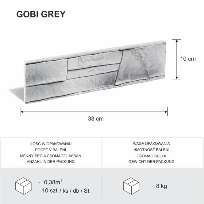 Csempe dekoratív Lazzaro 2 Gray csomag=0,38m2