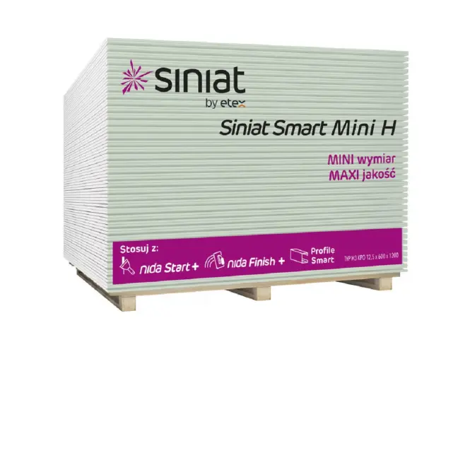 Impregnált gipszkarton Smart Mini H impregnált 12,5x600x1200mm,2