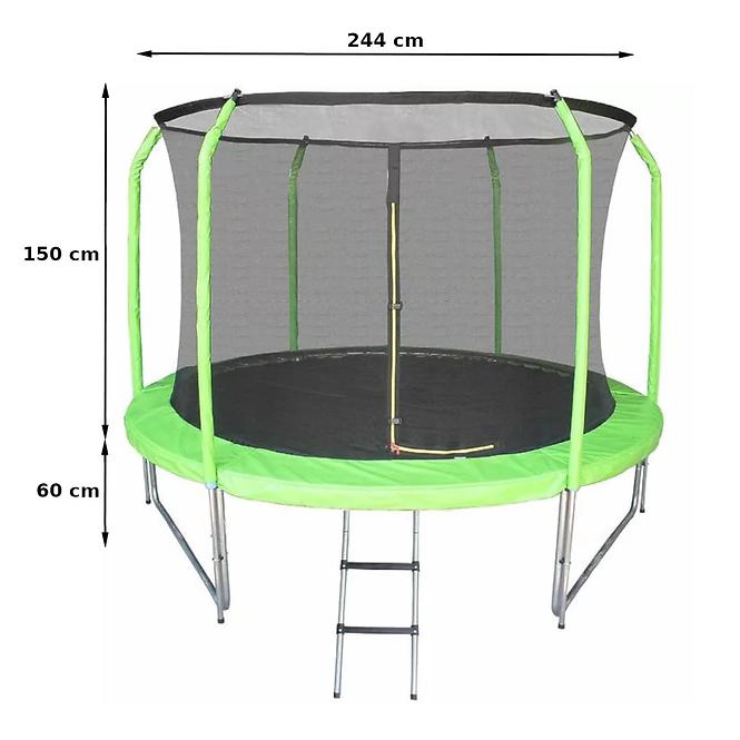 Kerti trambulin COMFORT létrával 244 cm zöld