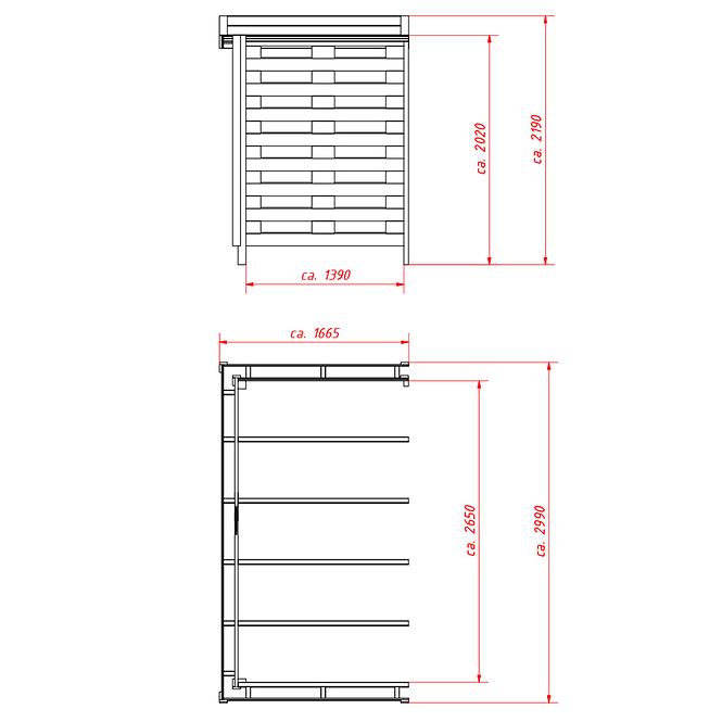 Oldaltető faházhoz Stolckholm 1,5x2,72x2,18 m