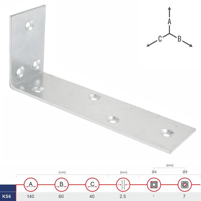 Szög szélles 140X60X40X2.5