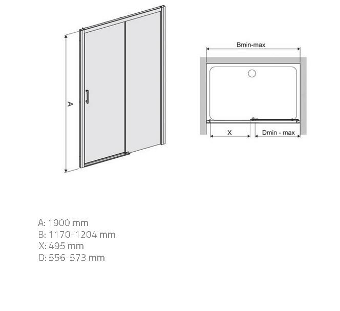 Zuhanyajtó D2P/Freezone 120 W0 Glass Protect