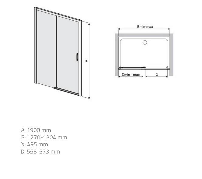 Zuhanyajtó D2L/Freezone 130 W0 Glass Protect