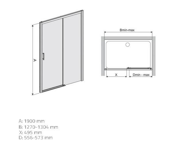 Zuhanyajtó D2P/Freezone 130 W0 Glass Protect