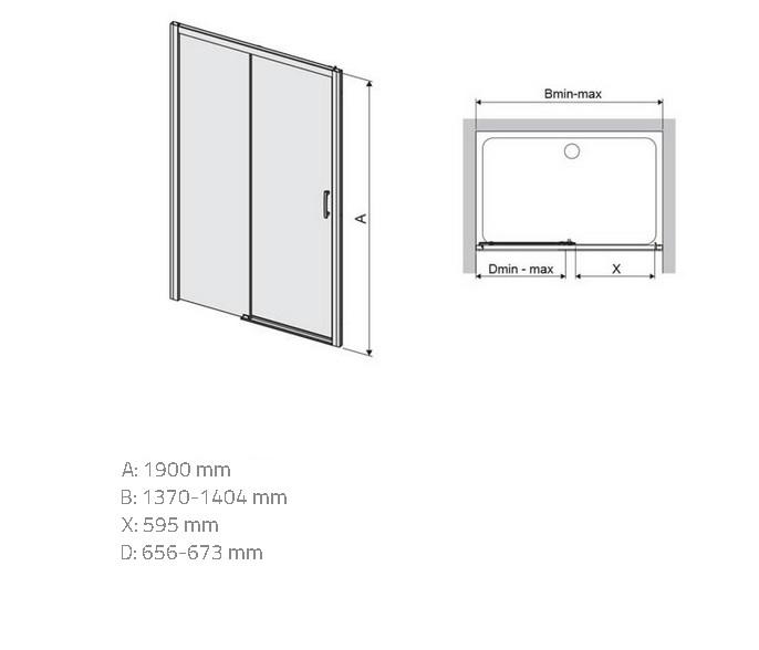 Zuhanyajtó D2L/Freezone 140 W0 Glass Protect