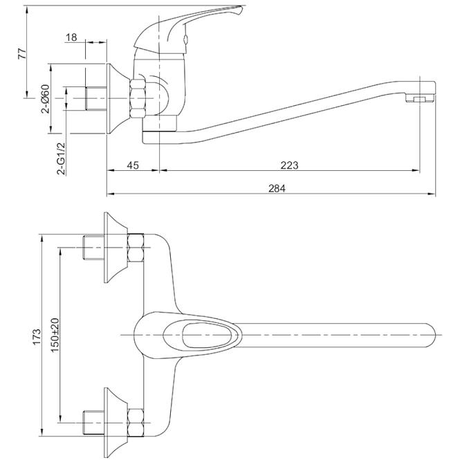 Csaptelep mosdókagylóhoz Hapi L-15 CM,2