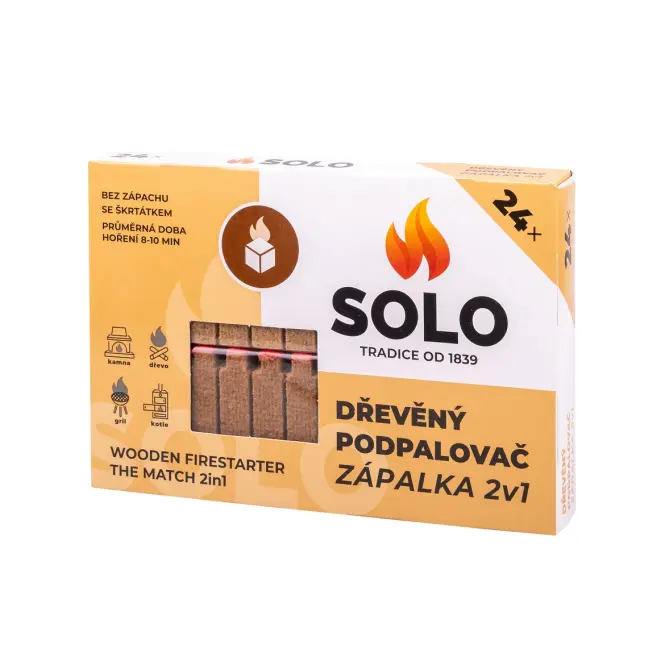 SOLO fa gyújtós/gyufa 2az1-ben 24 db 8029419