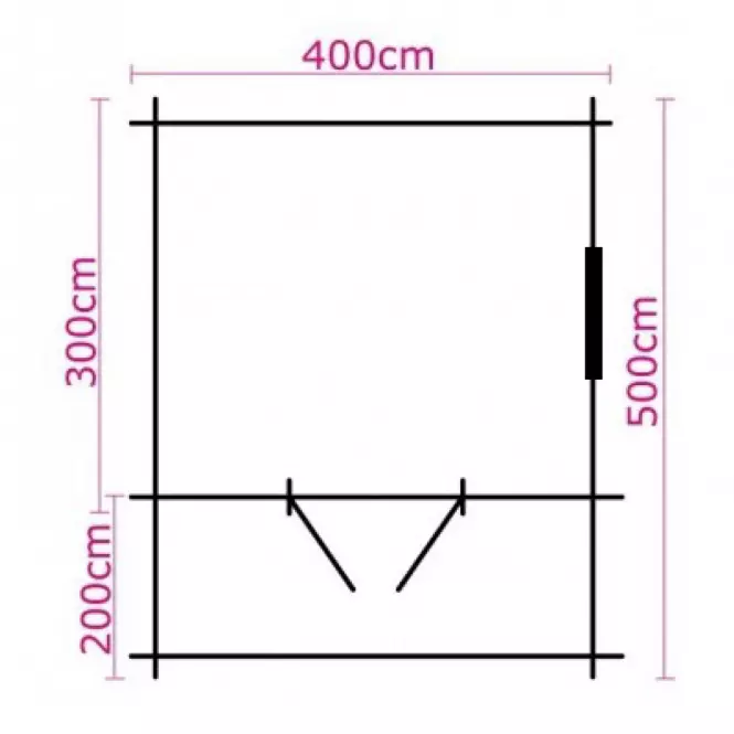 Kertház Zuzia II 4x3m + erkély 4x2m padlóval