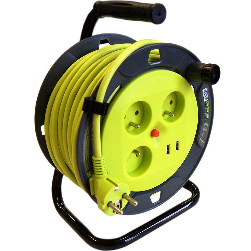 Hosszabbító dobon 34611 3-GN 2XUSB 3X1 15M