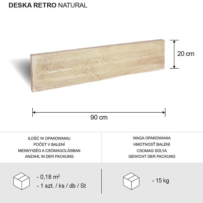 Terasz deszka Retro Natural 90x20x4cm