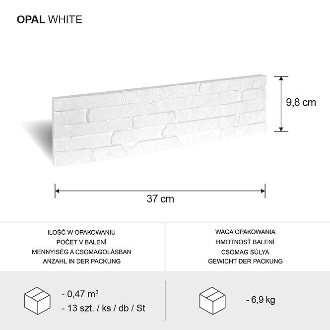 Csempe dekoratív fehér Opál csomag=0,47M2
