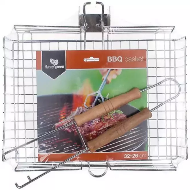 Grill kosár BBQ 32x26 cm,2