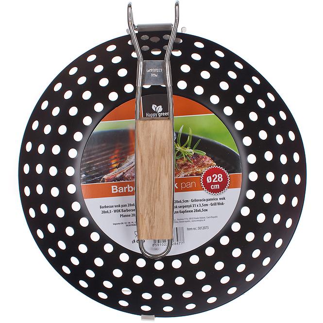 Grill serpenyő WOK BBQ 28x6,5 cm