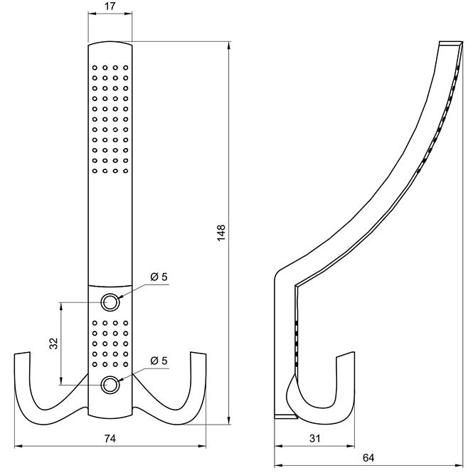 Akasztó W001 / WP11 króm,2