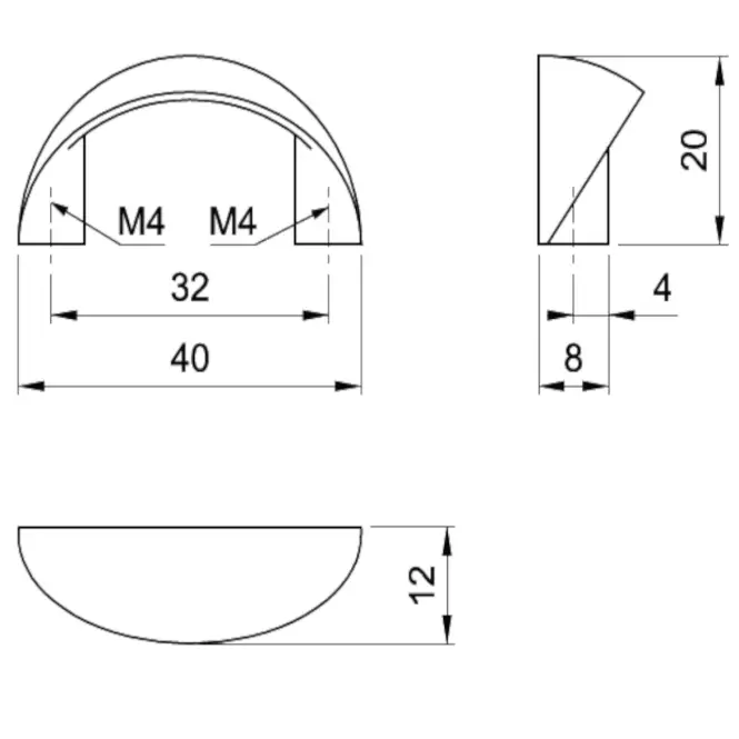 Fogantyú – A027-32-UN01/króm matt,2