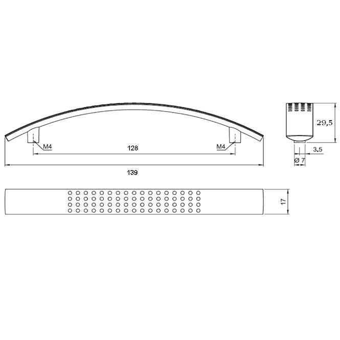 Fogantyú A004-128 króm