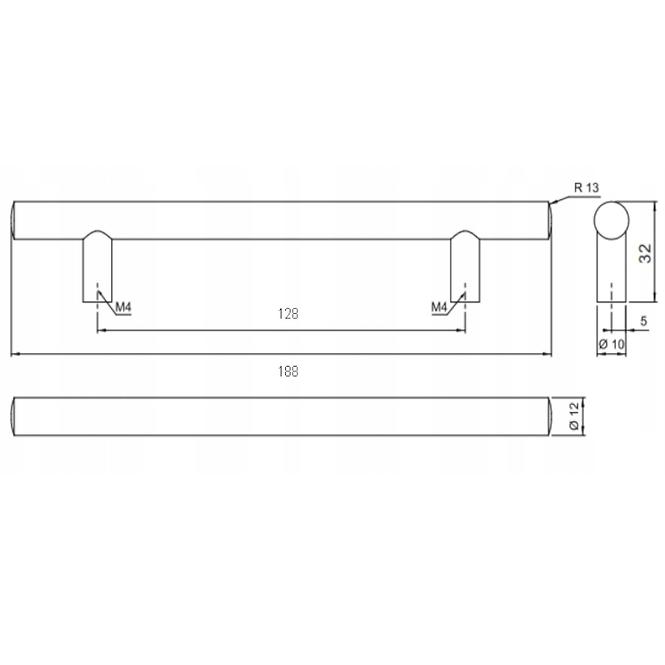 Fogantyú-A100/L-128/188MM BSN