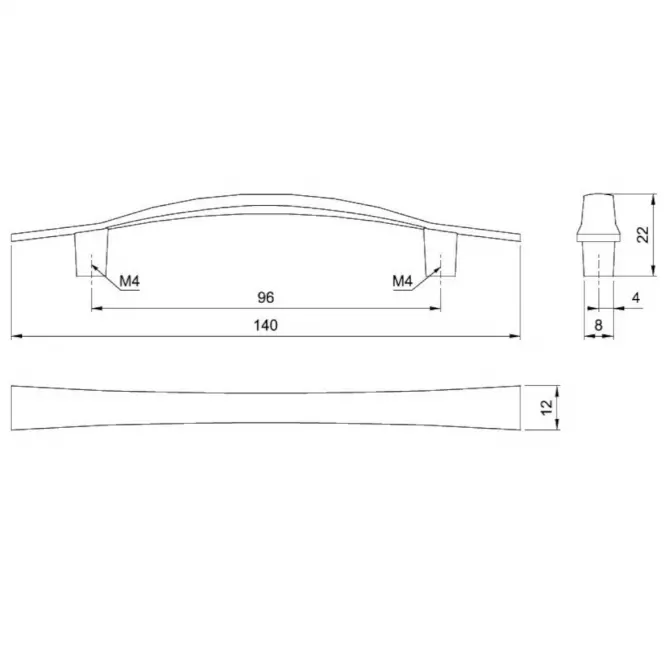 Fogantyú a002-96 króm,2