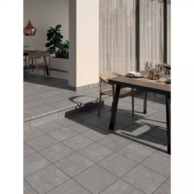Csempe Lépcső útburkoló - sarok Esq Orion gris 33/33,2