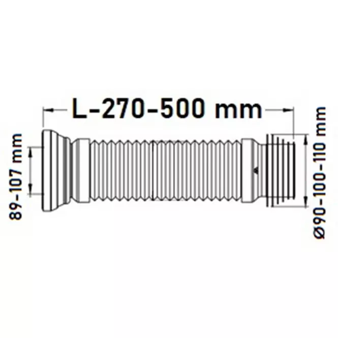 Könyökös WC-összekötő Mini 90 24091a