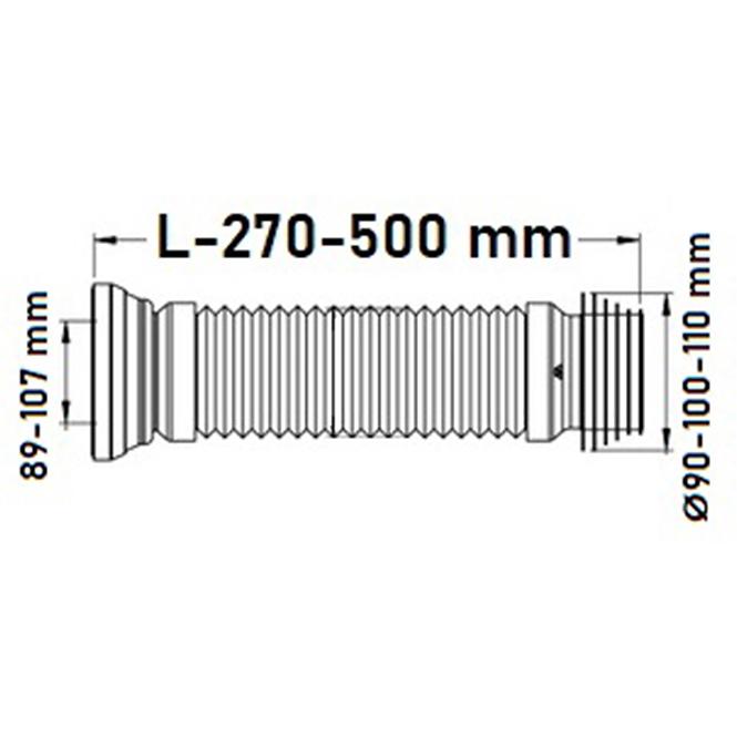 Könyökös WC-összekötő Mini 90 24091a