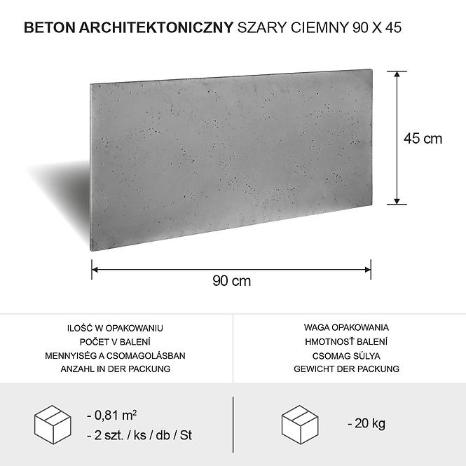 Építészeti beton 90x45x1,5/szürke
