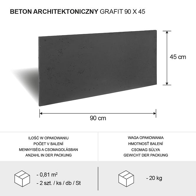 Építészeti beton 90x45x1,5/grafit