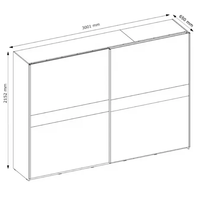 Szekrény Gamma 300 cm tölgy wotan/fehér,3