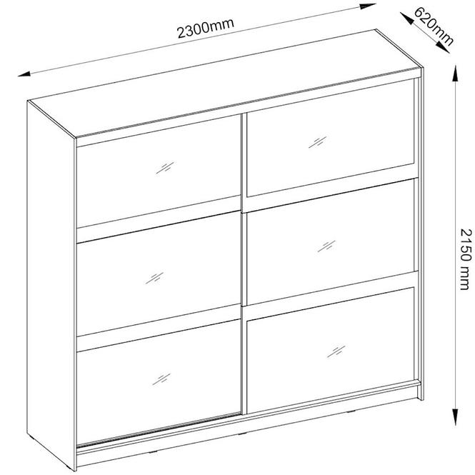 Szekrény Togo 12 230 cm tölgy