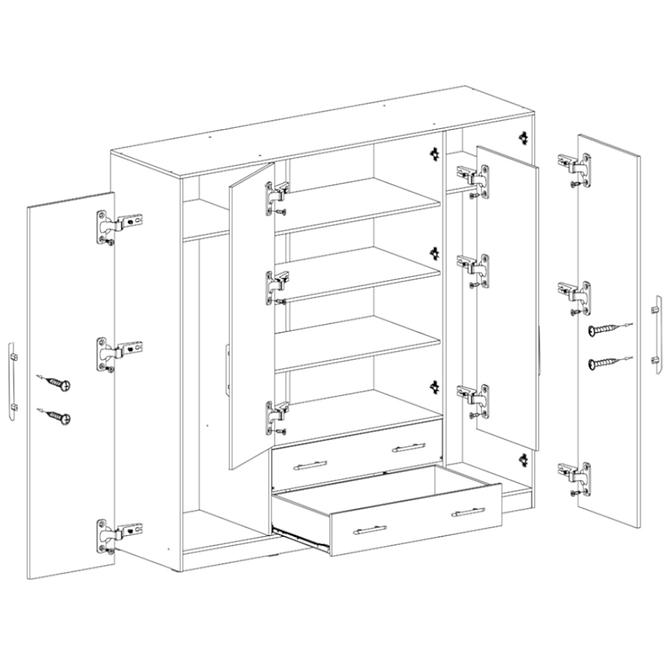 Smart szekrény SR1 200 cm tölgy sonoma/fehér