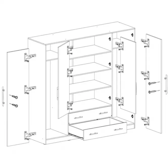 Smart szekrény SR1 200 cm tölgy sonoma/fehér,5