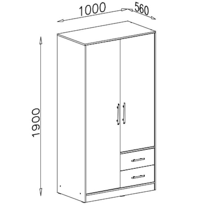 Szekrény Smart SR3 100 cm tölgy sonoma/fehér