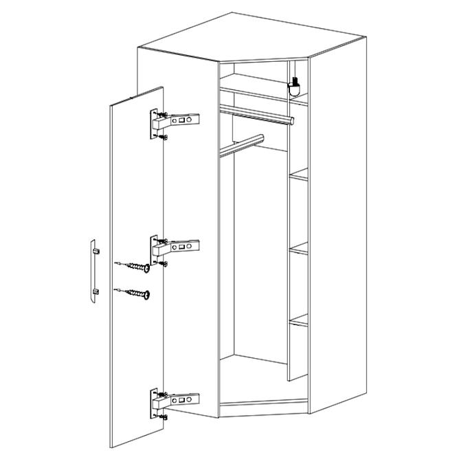 Szekrény Smart SR4 95 cm tölgy sonoma/fehér