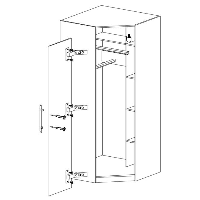 Szekrény Smart SR4 95 cm tölgy sonoma/fehér