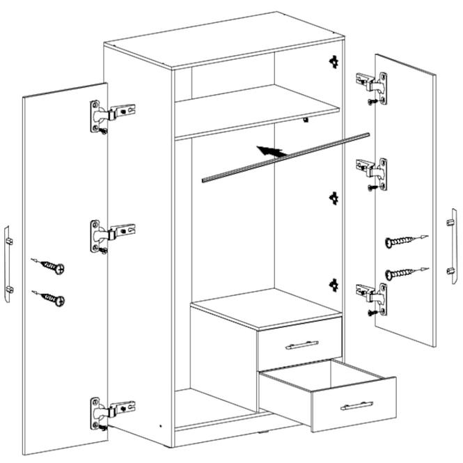 Szekrény Smart SRl3 100 cm tölgy sonoma/fehér,4