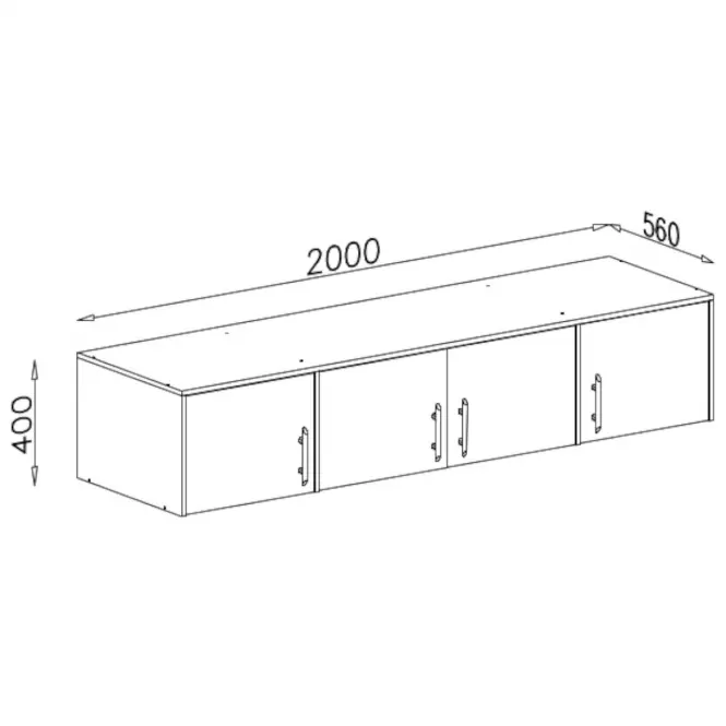 Kiegészítő elem Smart szekrényhez SRN1 200 cm tölgy sonoma/ fehér