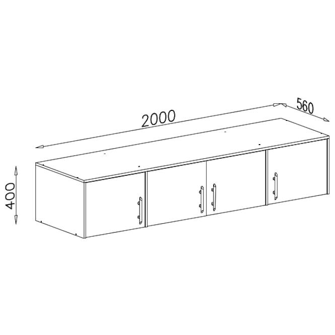 Kiegészítő elem Smart szekrényhez SRN1 200 cm tölgy sonoma/ fehér