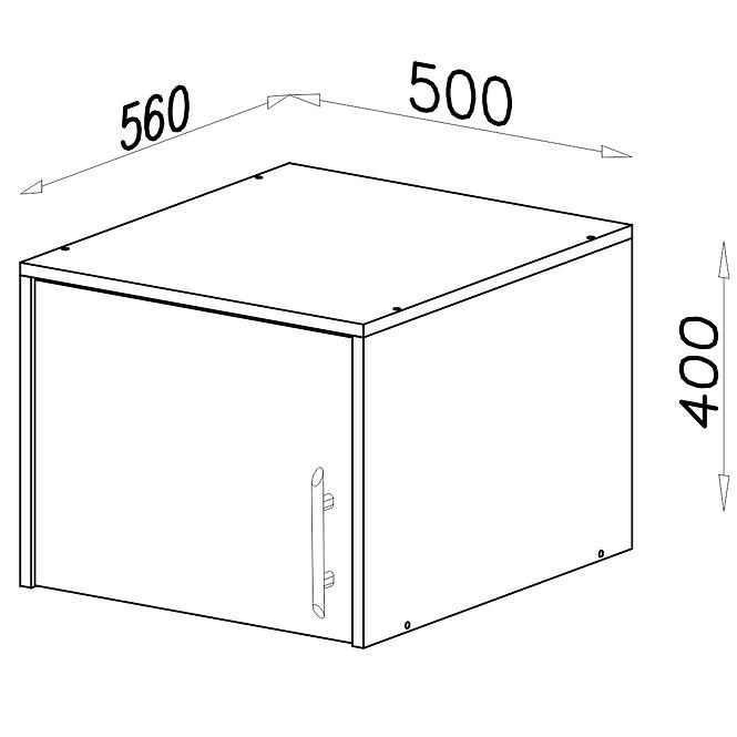 Kiegészítő elem Smart szekrényhez SRN5 50 cm tölgy sonoma/ fehér